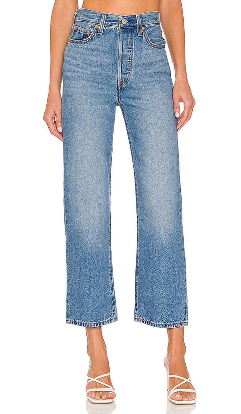 Levi's High Rise The Middle Ribcage Straight Ankle Denim Jeans Size 27